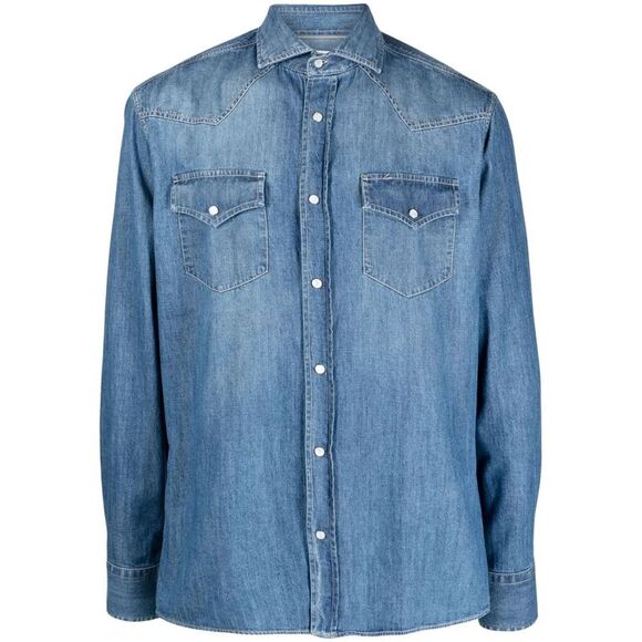 Brunello Cucinelli Men Denim Shirt